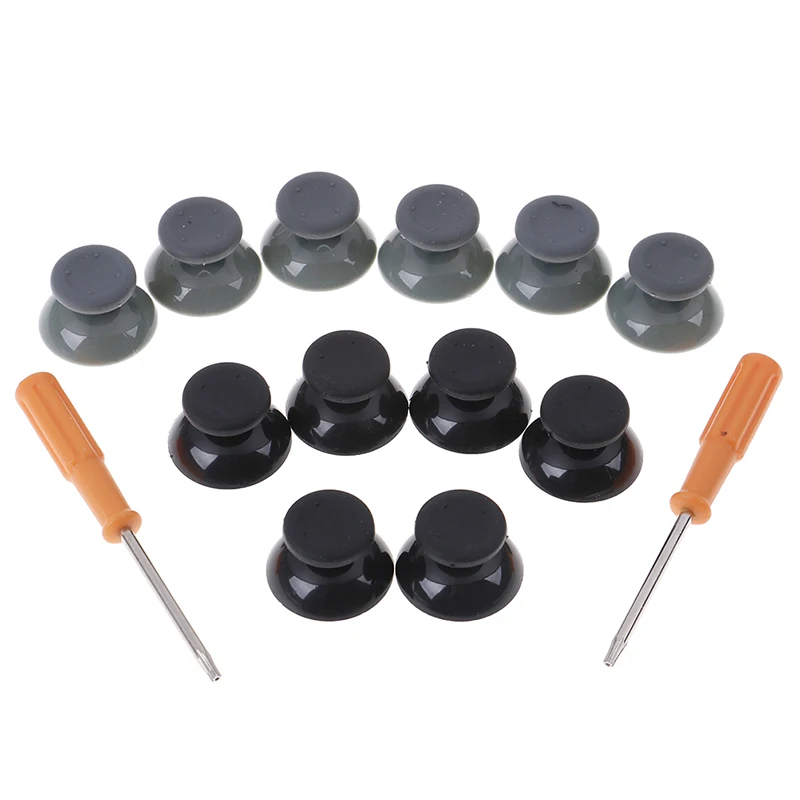 Hot Sale 7pcs Black Gray 3d Analog Stick for Xbox 360 Controller Thumbsticks Caps for X box 360 Gamepad Repair Parts with Tool