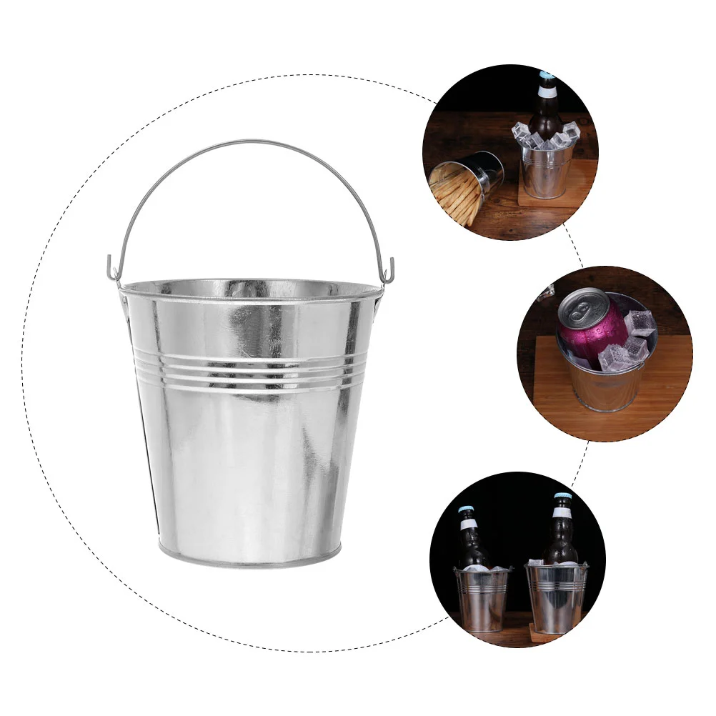 Mini Metal Buckets Small Tin Pails Ice Cubes Bucket French Fries Holder Food Container Snack Storage Cookie Bars Kitchen Dining