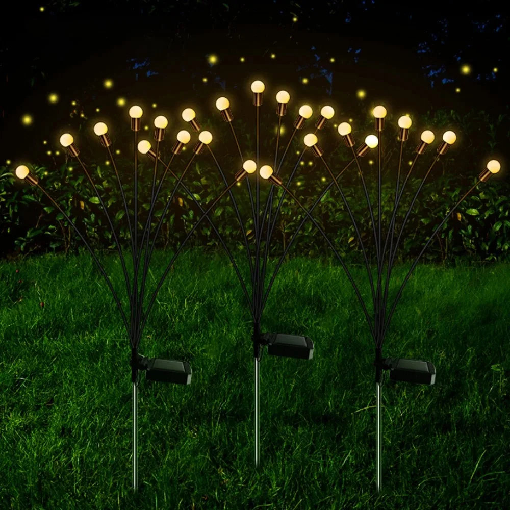 

【Flash Deal】Solar Garden Lights Lawn Stake Light Wind-Driven Swing Light Landscape Decoration Fireflies Lamp New Year Decor Ligh