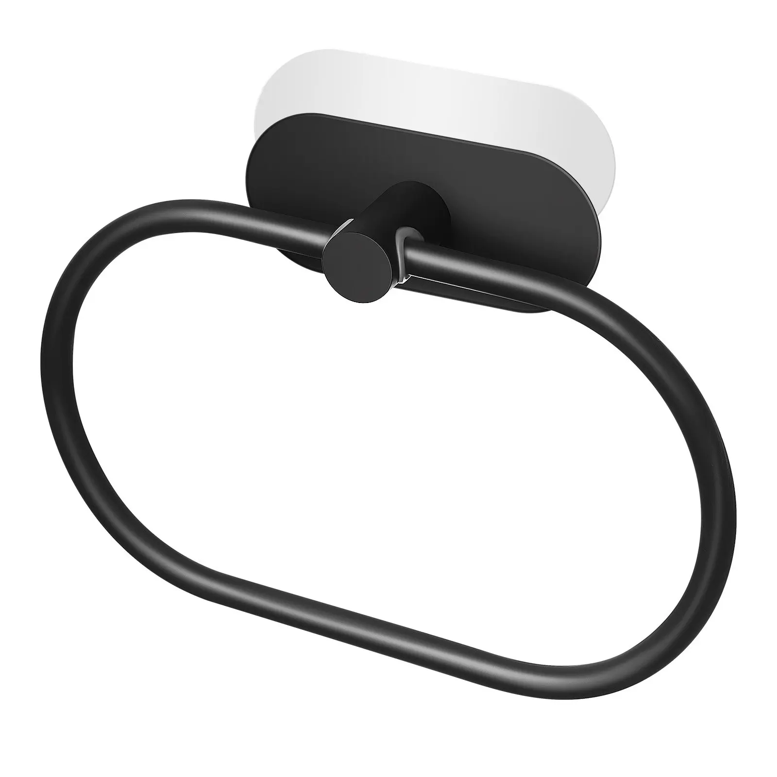 

Adhesive Towel Ring Metal Wall Mounted Degree Rotation No Drilling Bathroom Towel Holder Compact Design Polished