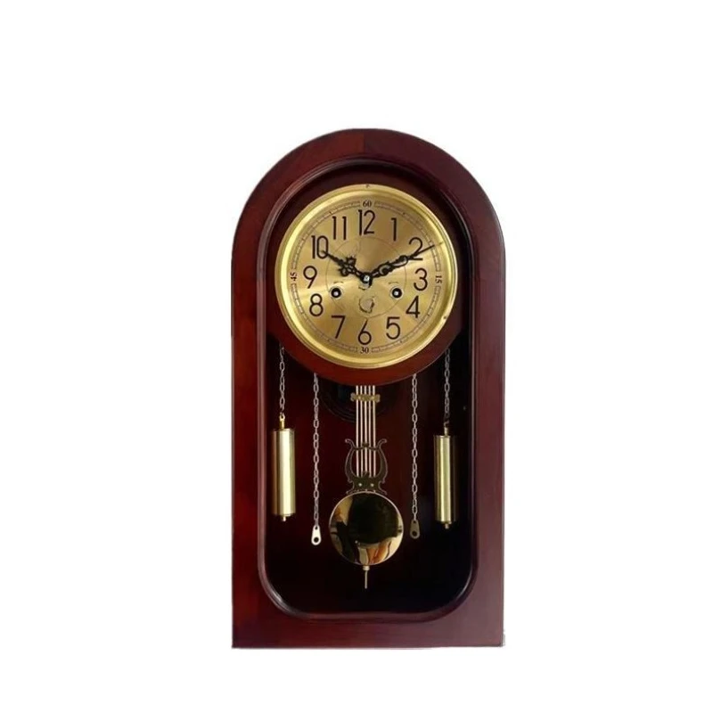 Copper movement, vintage feng shui, living room chiming, clockwork, solid wood, mechanical table clock, wall clock