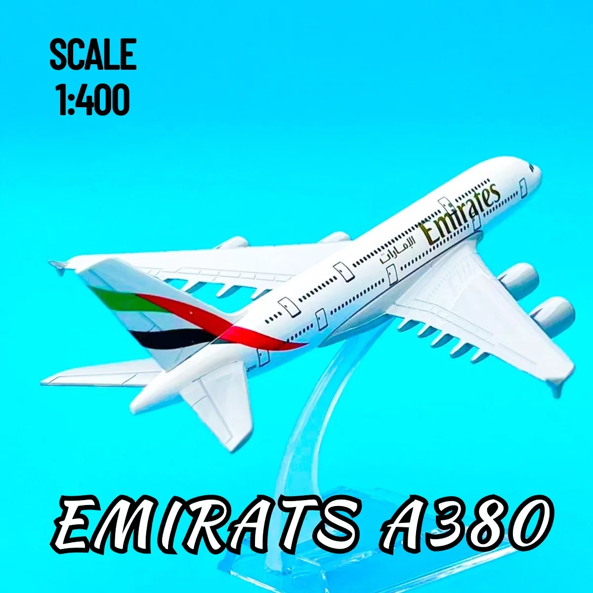 Diecast Metal Modelo Aircraft Replica, Emirates Airlines Airbus A380 Avião, Avião, Brinquedos Colecionáveis para Meninos, 1:400 Escala