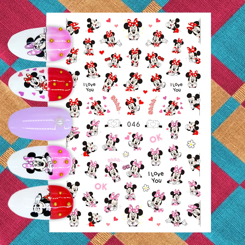 Disney 3D Adhesive Nail Stickers Nail Art Accessories Hulk Spider-Man Rat Noble Nail Decorative Decals DIY Nail Art Supplies