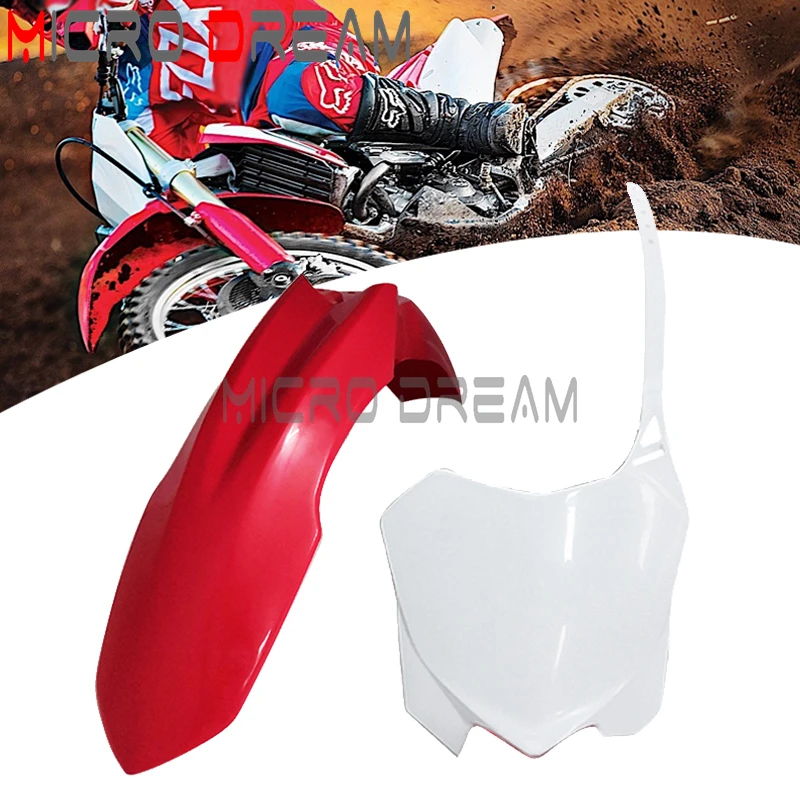 Пластиковые передние Брызговики для мотокросса Enduro MX + белая накладка на номерной знак для Honda CRF450R CRF250R CRF 250/450 R 2009-2013