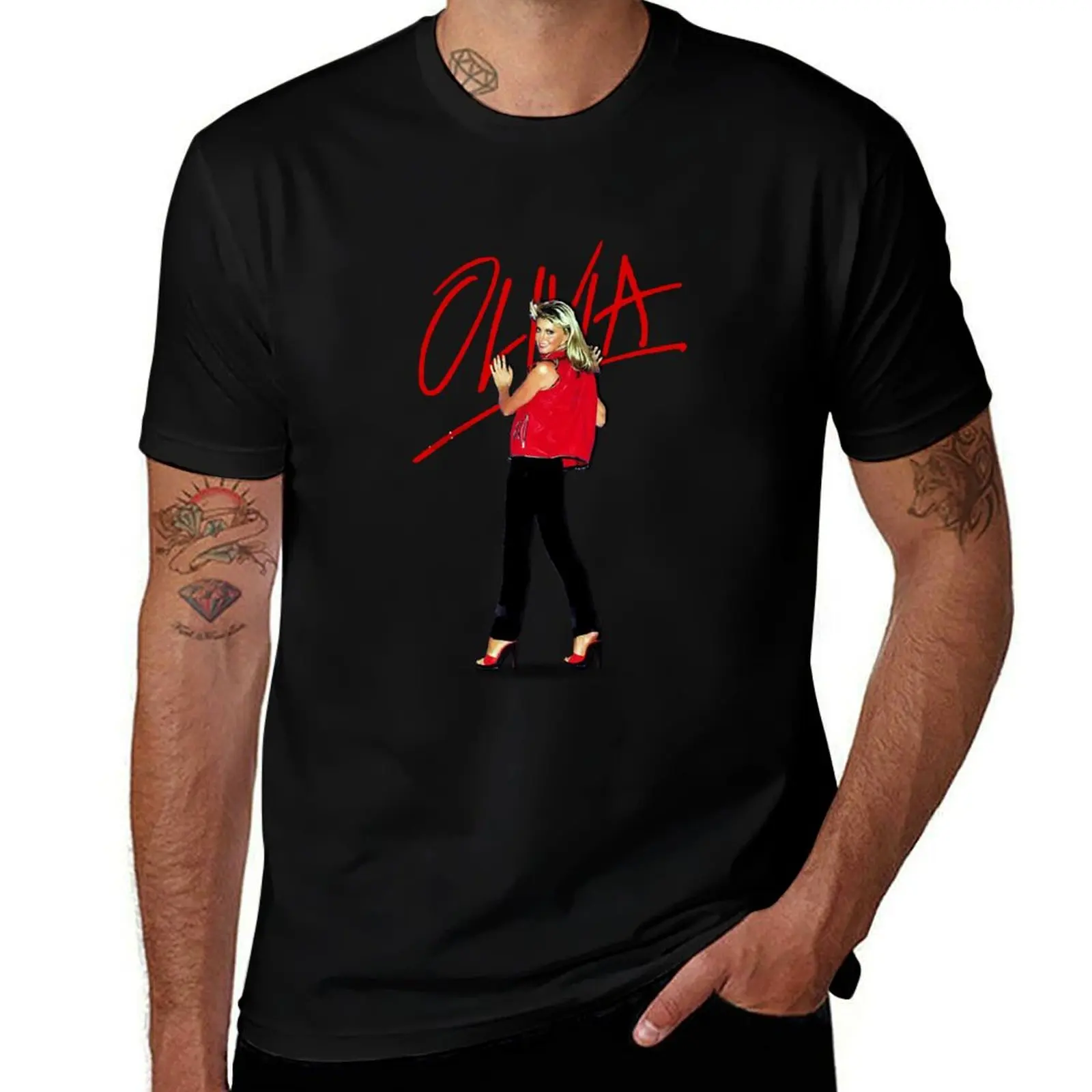 

Gifts personalised T-Shirt Beautiful Olivia Actress For Newton Retro t Songwriter Vintage shirt Singer Men T-Shirt John