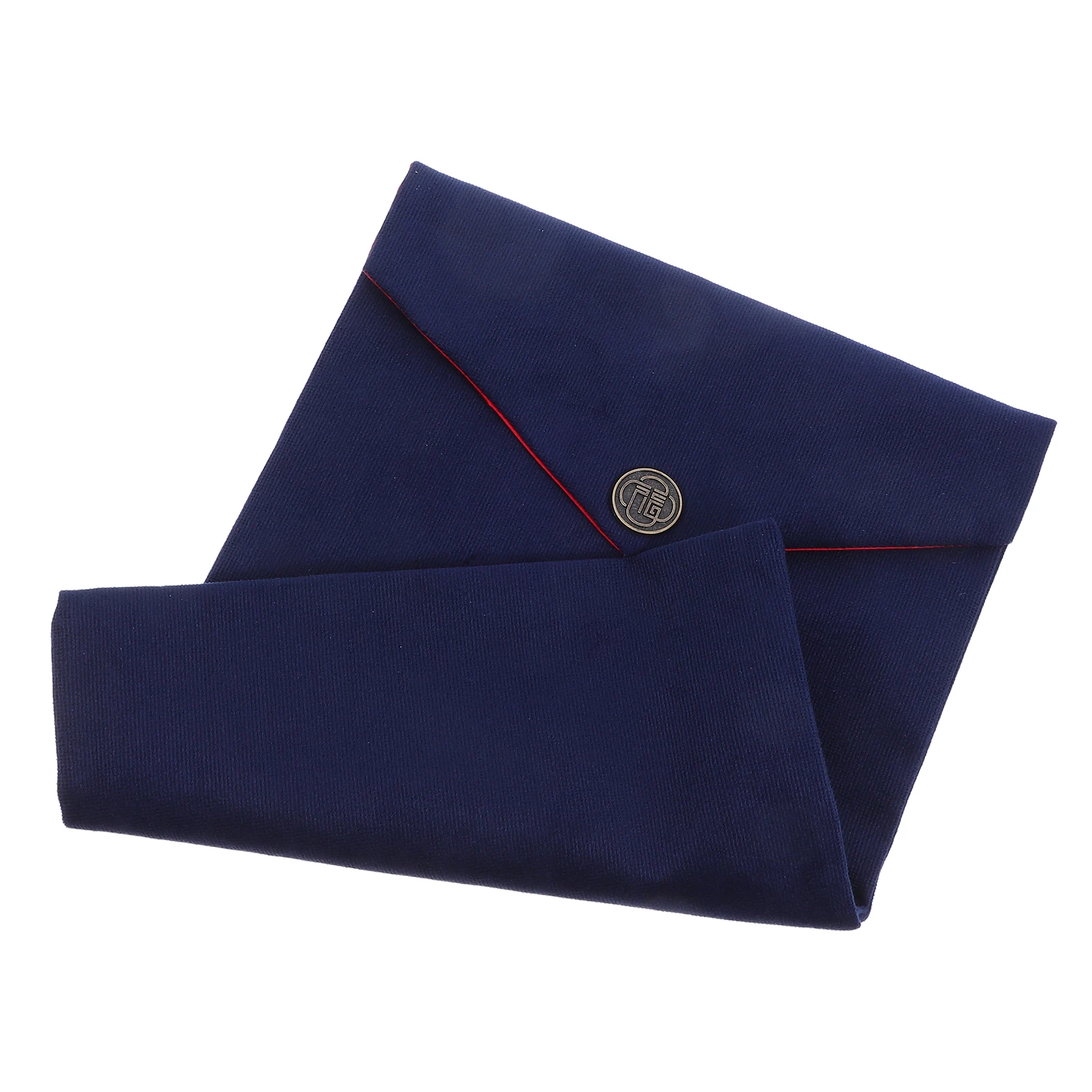 

Bible Book Bag Corduroy Dark Blue Dustproof Protective Design Religious Books Storage Pouch Minimalist Style Notebook Cover
