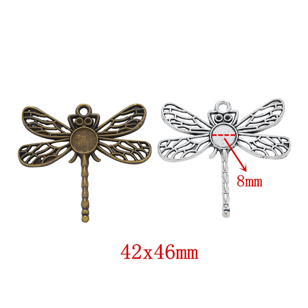 15pieces (dragonfly) vintage zinc alloy charm metal pendant DIY jewelry discovery making accessories173