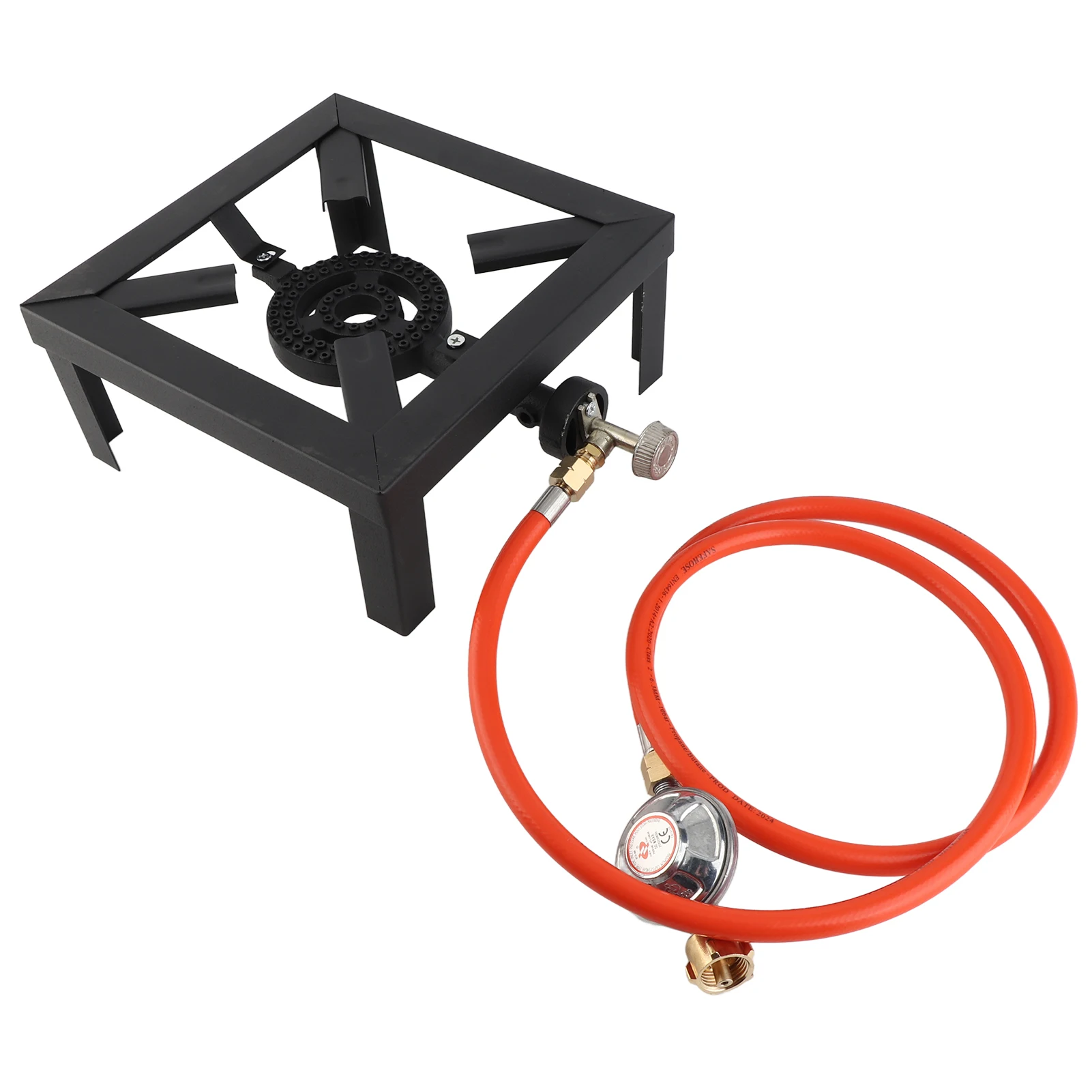 Estufa de hierro fundido de ebullición de Gas de 8KW, estufa grande para exteriores, marco de hierro, estufa de Control portátil, estufa de hierro fundido