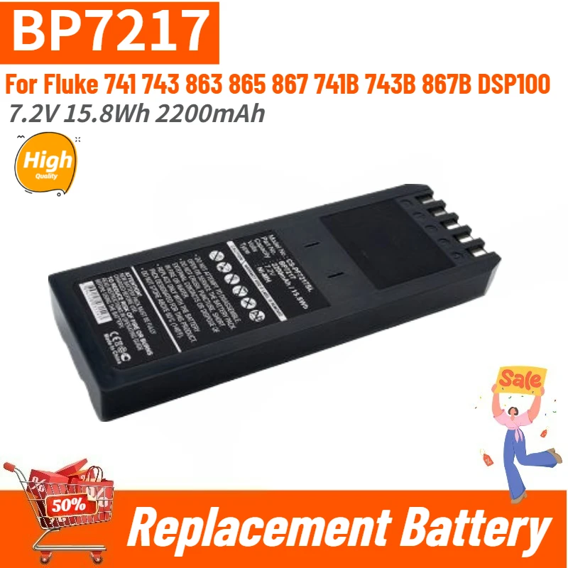 

BP7217 High Quality Battery 7.2V 2200mAh for Fluke 741 743 863 865 867 741B 743B 867B DSP100 Brand New Replacement Battery