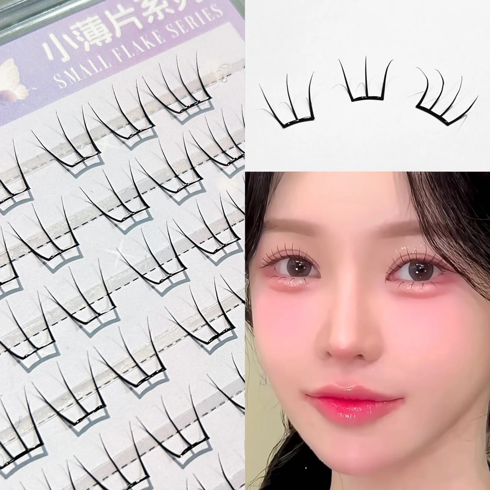 

No Glue Need Individual Lashes Cluster Self-adhesive DIY Segmented U shaped Korean False Eyelashes Natural Manga Lash Extension