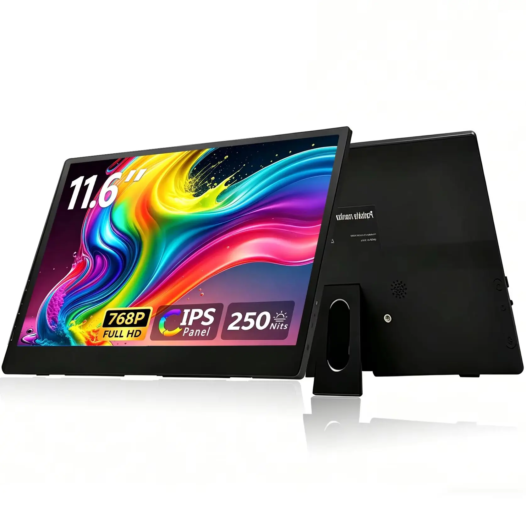11.6 Inch IPS Portable Monitor 1366*768P HD 72%sRGB Lightweight External Extension Screen for Laptop Phone TV XBox Desktop Game