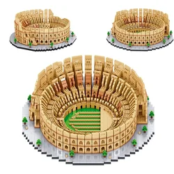 Hot Famous Building Roman Colosseum 3D Model Building Blocks Brick DIY City Attractions Children's Educational Toys Adult Gift