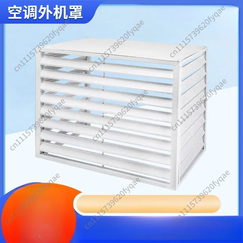Sturdy Aluminum Alloy Air Conditioner Outdoor Unit Cover Louvered Grille Shelf Vent Heat Dissipation Guard Rail