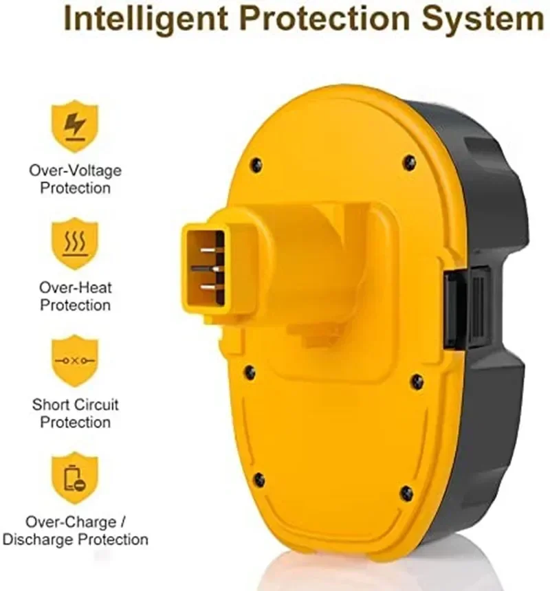 For 18V Dewalt 4.8/6.8/9.8/12.8Ah Power Tool Battery,With DeWalt DC9096 DE9039 DE9095 DW9098 DW9096 Replacement Batter Compatibl