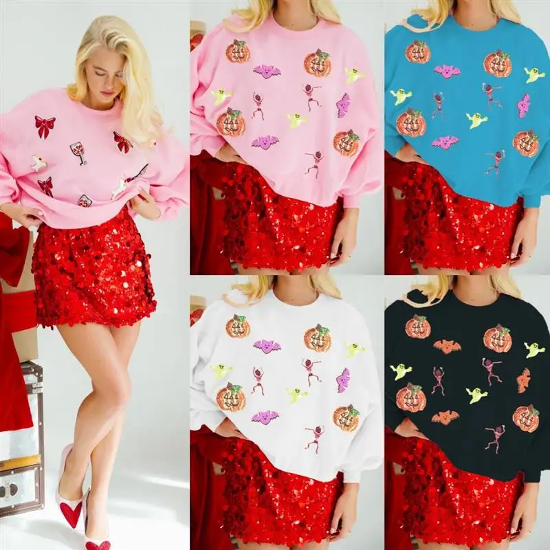 Halloween Long Sve losse hoodie dames comfortabele katoenen trui sweatshirt herfst winter faion streetwear