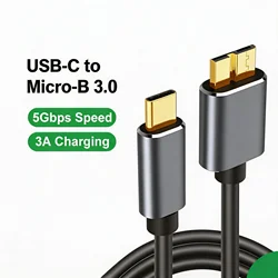 Micro B USB 3 0 to Type C Cable Connector Charging Sync 5Gbps Tranfer Type-C to USB 3.0 Micro B Cable Hard Drive Disk Data Cord