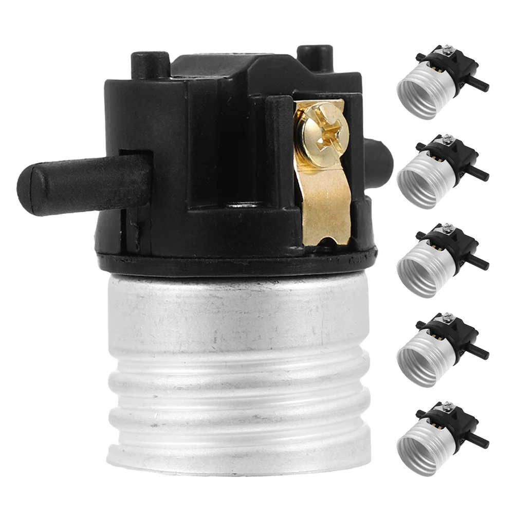 6 قطعة مقبس الإضاءة المعدني E26 نوع مفتاح الدفع-حامل المصباح الآمن لإصلاح تركيبات الإضاءة التجارية السكنية