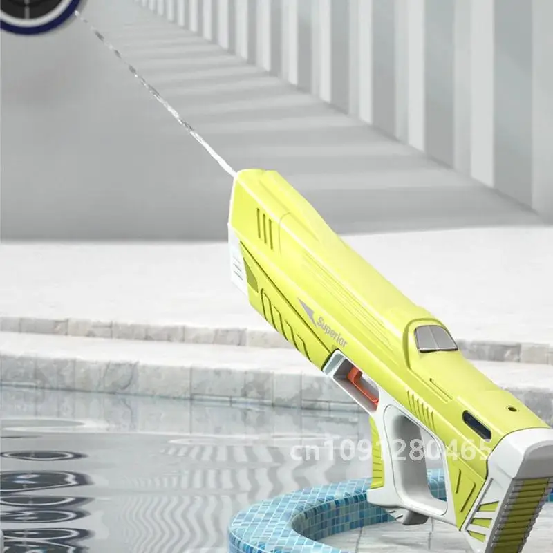 Pistola per stoccaggio dell'acqua automatica completamente elettrica da 43 cm, giocattoli portatili per bambini, spiaggia estiva, combattimento all'aperto, giocattoli fantasy per ragazzi, gioco per bambini