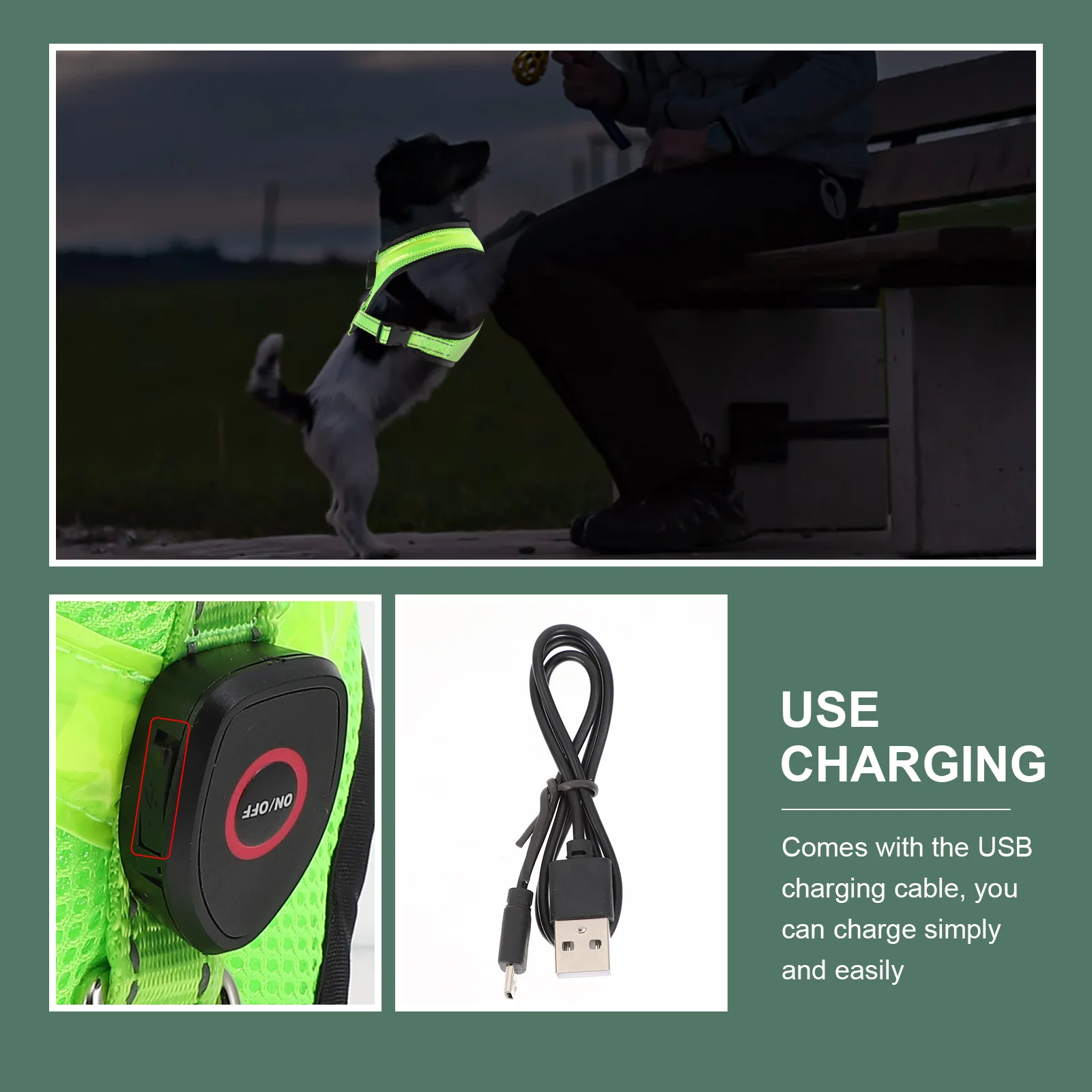 

LED Dog Vest Breathable Summer Clothing USB Charging Luminous Puppy Harness Fashion Nylon Pet Garment Glow Wear