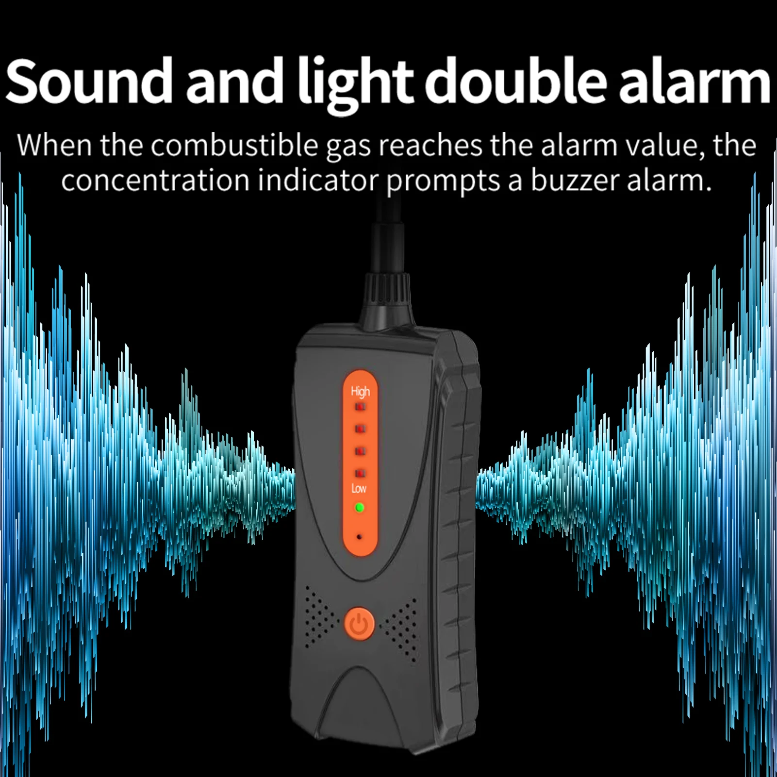 Aikesi detector de gás combustível explosivo portátil de alta sensibilidade JLY-80AExplosivo com sensor flexível detector de vazamento de gás no pescoço