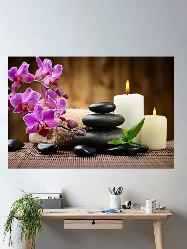 Orchidée nature morte Zen Spa tranquil Spa Essence thème Art impression toile affiche, décor de salon, tableau mural de maison