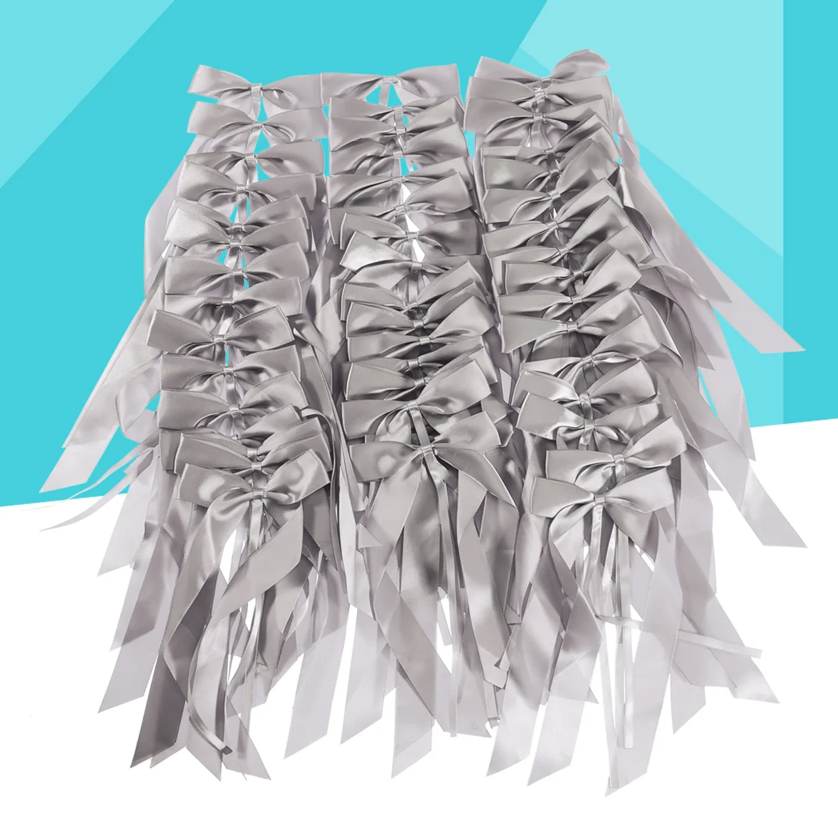 

25Pcs White Satin Ribbon Bow Decoration for Wedding Party Favors Centerpiece Garland Backdrop Elegant Touch Bridal Shower Event