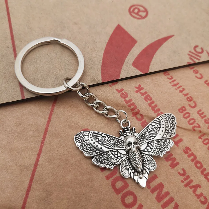 1 Stück Todes motte Anhänger Schlüssel anhänger Vintage Schlüssel ring Auto tasche Mode Goth Zubehör Geschenk – Detail 9