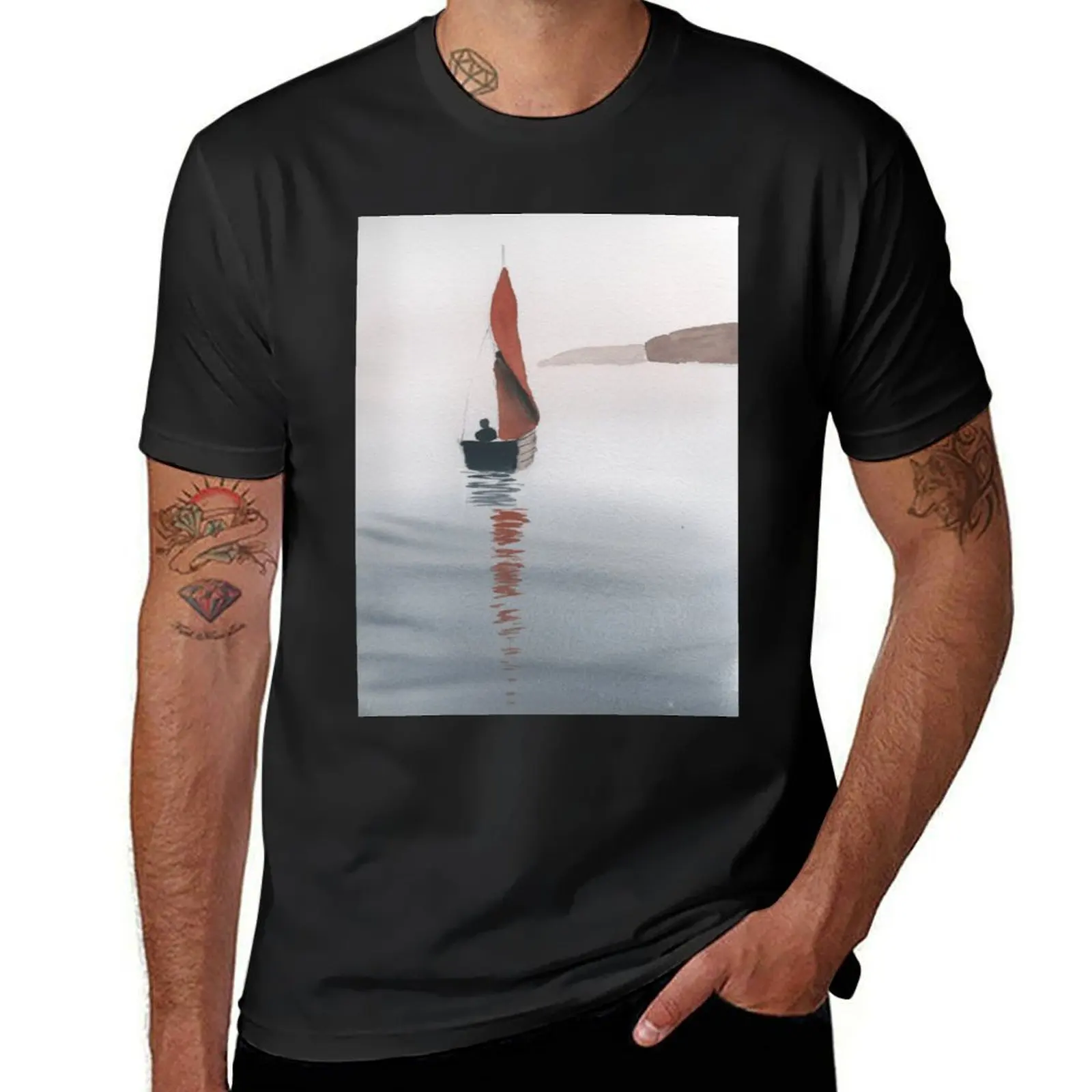 

Small Wooden Sailing Boat T-Shirt customs anime heavyweights Aesthetic clothing mens graphic t-shirts funny