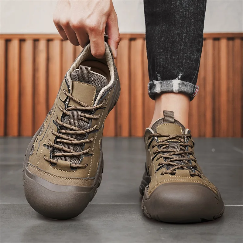 2026 Spring New Outdoor Men'S Sports Shoes Low Cut Breathable Anti Slip Hiking Shoes Suitable For Casual And Simple Hiking 38-46