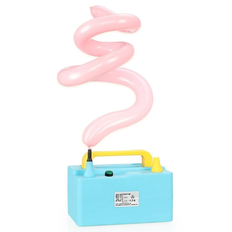 B252 Double Hole Electric Balloon Air Pump Inflator Portable Birthday Long Round Balloon Pump Blower Air Compressor