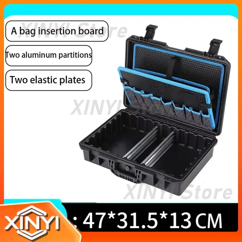 Aluminum Large Hard Case Multifunctional Tool Box with Waterproof Partition Board Storage System for Professional Garage