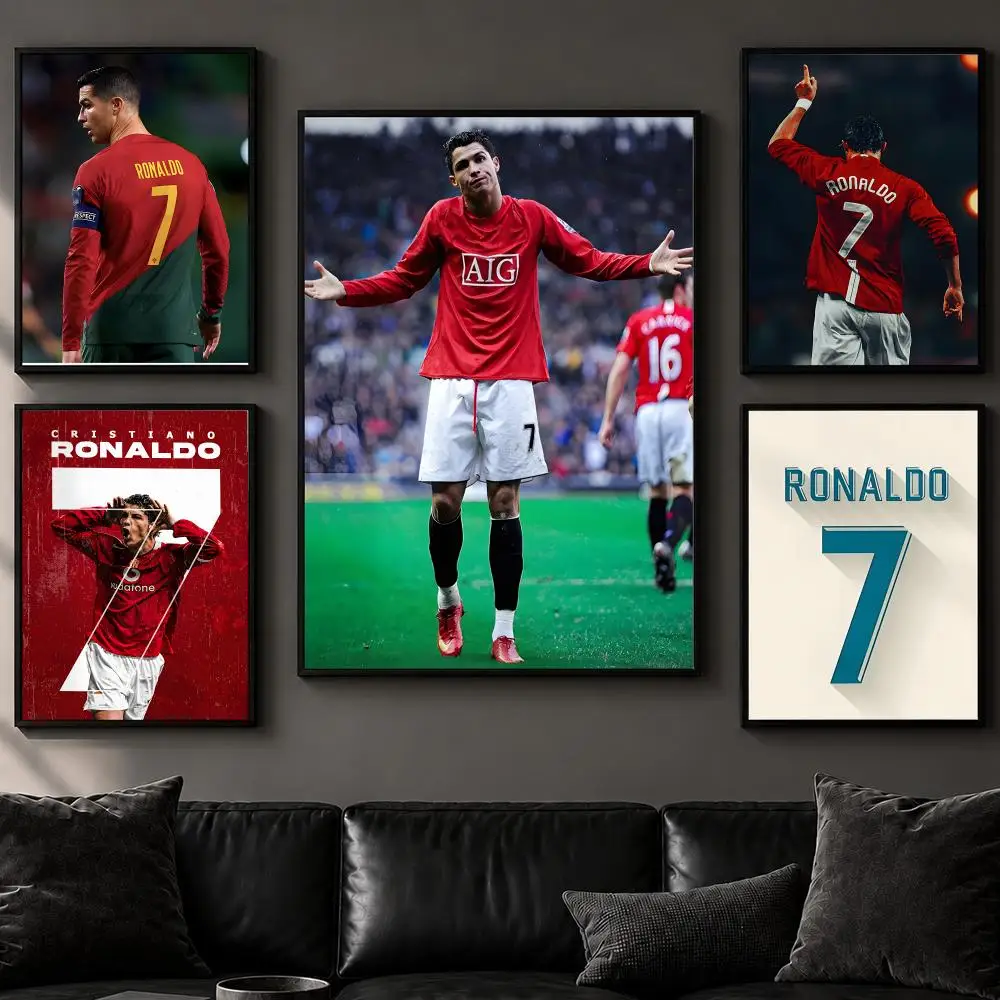 Celebrity C-Cristiano RonaldoS Poster Art  Self-Adhesive No Glue Residue Wall Decor for Bedroom Living Room