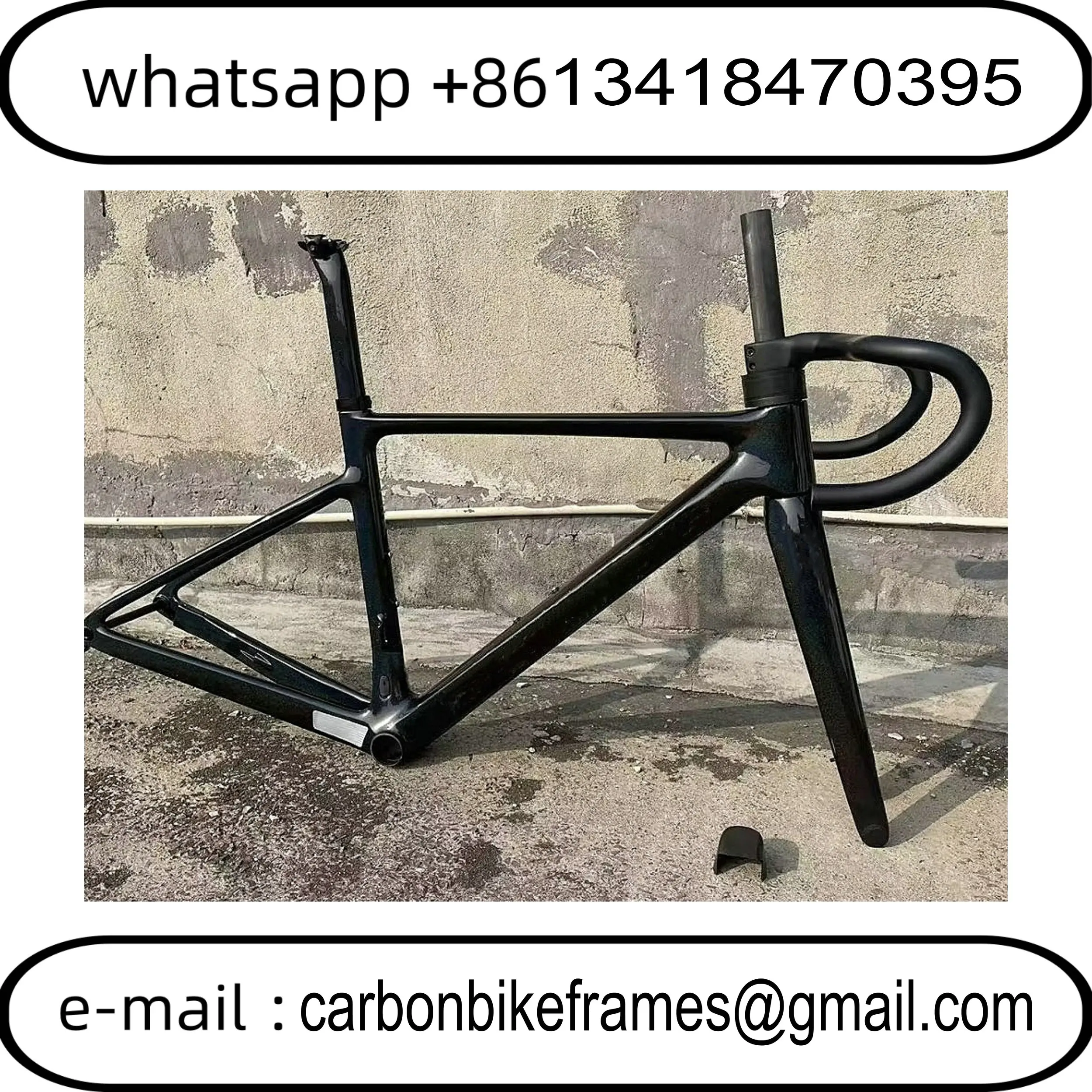 

T1000 Addict Rc Road Carbon Frameset Speed Bike Frames BB86 Disc Brake Racing Bicycle Black Frameset + Handlebar Custom Logo