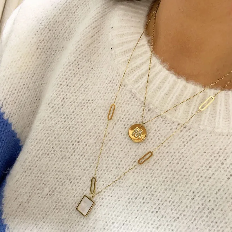 Clearance Polish Gold Plated Initial Necklace for Women Copper CZ 26 Letters Name Necklaces Simple Birthday Jewelry Gifts nkep15