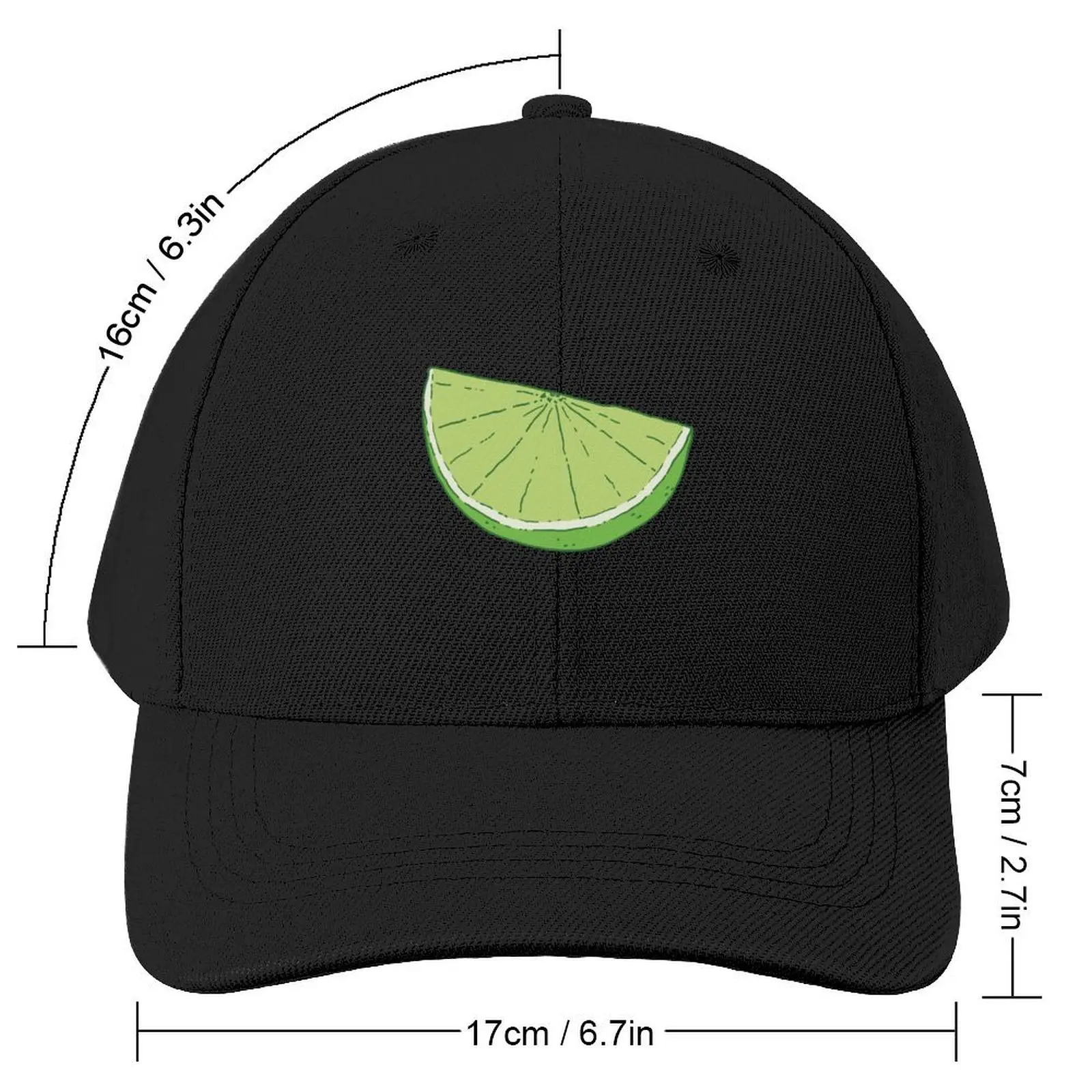 Colorful Slices of Lime Fruit Wedge Pattern Baseball Cap Rugby Uv Protection Solar Hat Mens Hats Women's