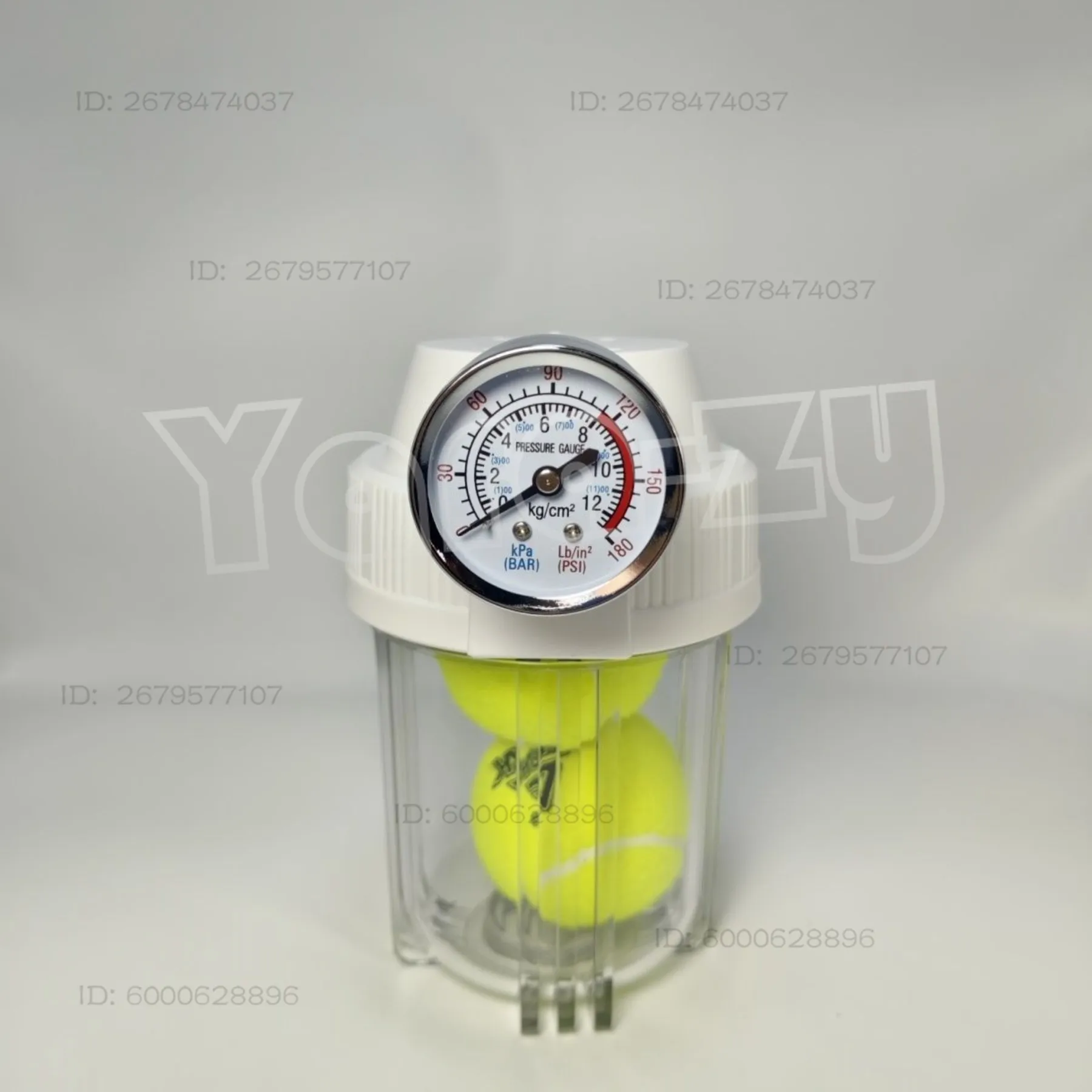 Tennis Ball Pressure Maintenance Tank With Pressure Gauge, Durable Plastic Air Pressurizer For Tennis Balls
