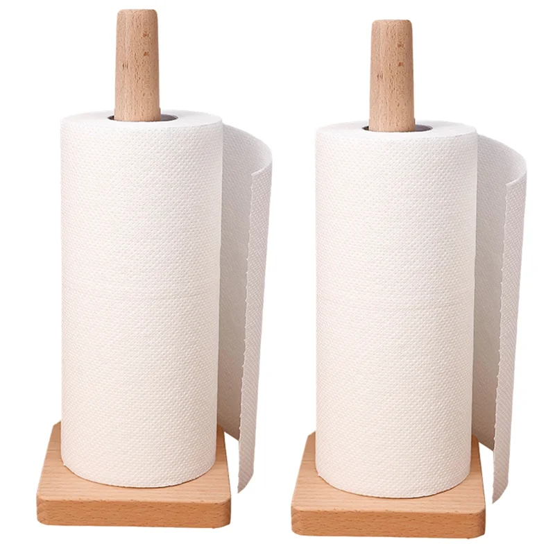 

AS94-Кухонный деревянный рулонный держатель для бумажных полотенец, вертикальная подставка для бумажных полотенец для ванной комнаты, одноразовые аксессуары для хранения бумажных полотенец