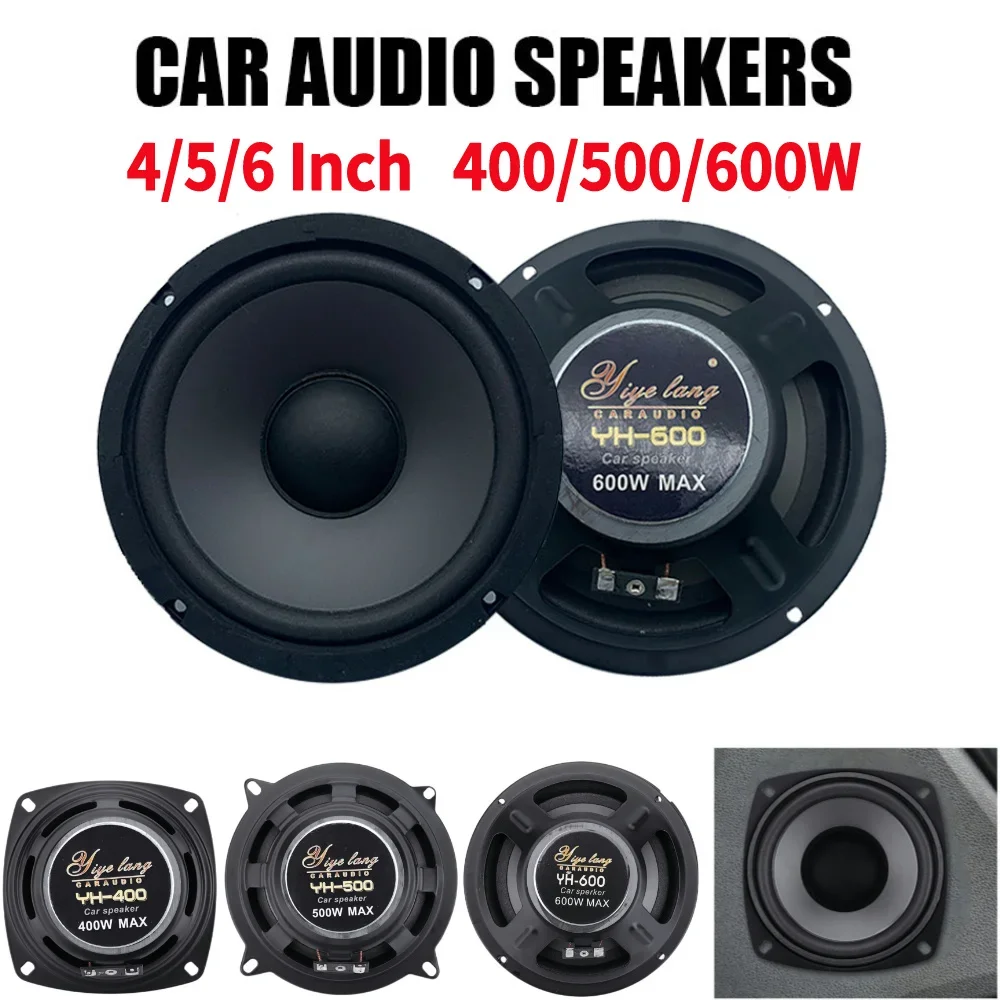 4/5/6 Inch Subwoofer Car Speakers 30W HiFi Car HiFi Coaxial Speaker Full Range Frequency Music Stereo 12V 400/500/600W Speaker