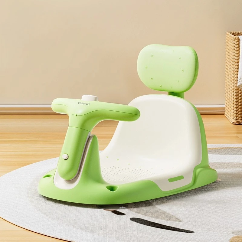 

Детское сиденье для ванны для детей от 6 месяцев и старше, устойчивое кресло для ванны для малышей с распылителем воды прессового типа, регулируемое детское сиденье на присосках