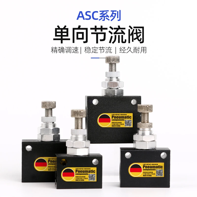 Pneumatyczny zawór jednokierunkowy ASC-08/10/15 zawór regulacji przepływu przełącznik regulacji prędkości cylindra