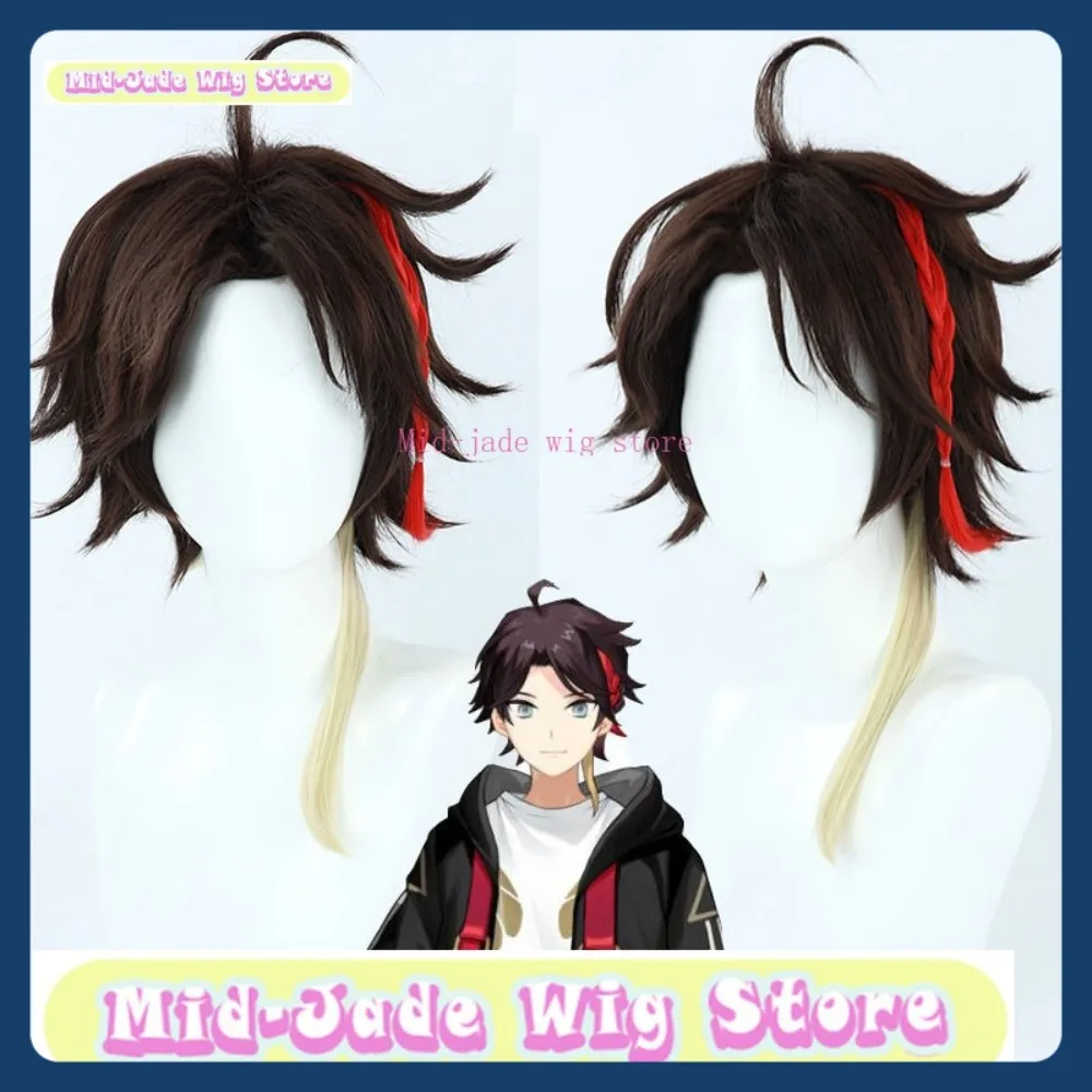 Mid-jade Perücke Shop NIJISANJI Saezugaoka Akina Cosplay Perücke Anime Spiel Rollenspiel Synthetische Haar Halloween Party Kostüme Requisiten