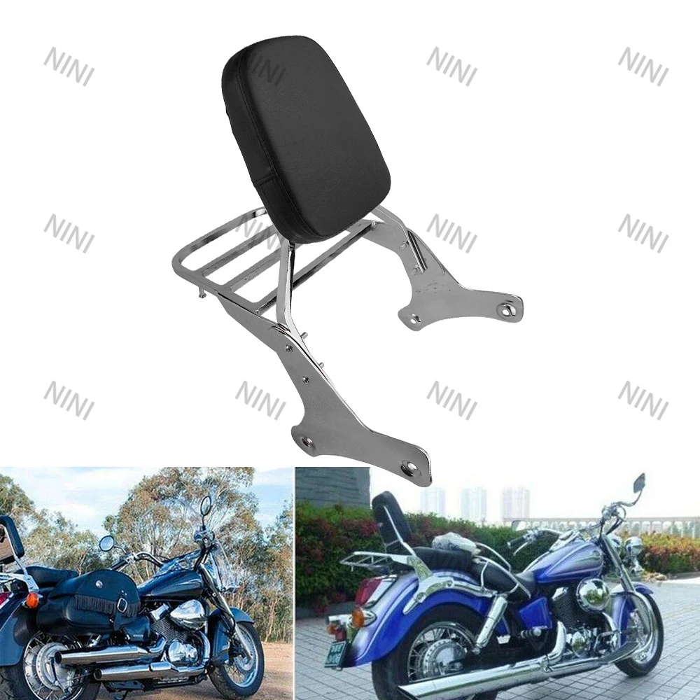 

Motorcycle For Honda Shadow VT750 VT400 1997 1998 1999 2000 2001 2002 2003 Backrest Sissy Bar Luggage Rack w/ Cushion Pad