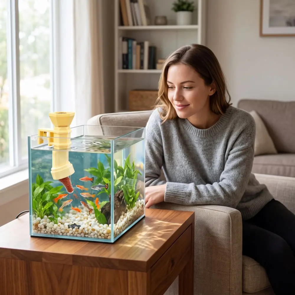 Fixed-point Feeding Pacifier Fish Feeder Anti Drifting Wall Hanging Automatic Feeder Simulation Plastic Floating Food Tray