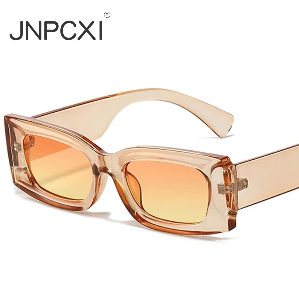 JNPCXI Ins Popular Fashion Square Candy Color Women Sunglasses Retro Gradient Yellow Men Shades UV400 Sun Glasses