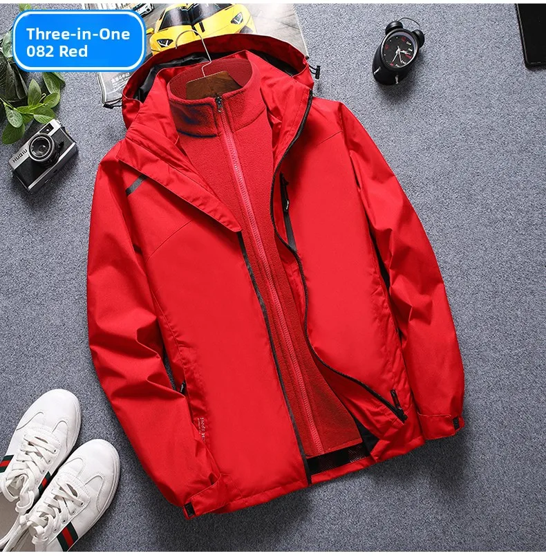 

Мужская зимняя утепленная куртка-трансформер 3-в-1 для активного отдыха, молодежная, приталенного кроя, больших размеров, на молнии, из полиэстера