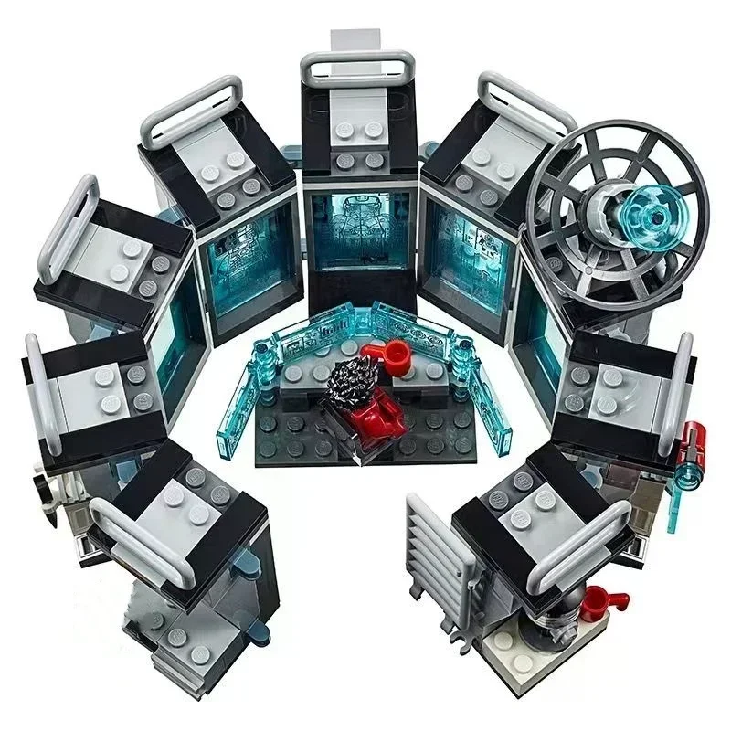 Brinquedos quentes marvel blocos de construção tijolos super-heróis homem de ferro vingadores hall de armadura compatível 76125 conjunto modelo moc crianças presentes