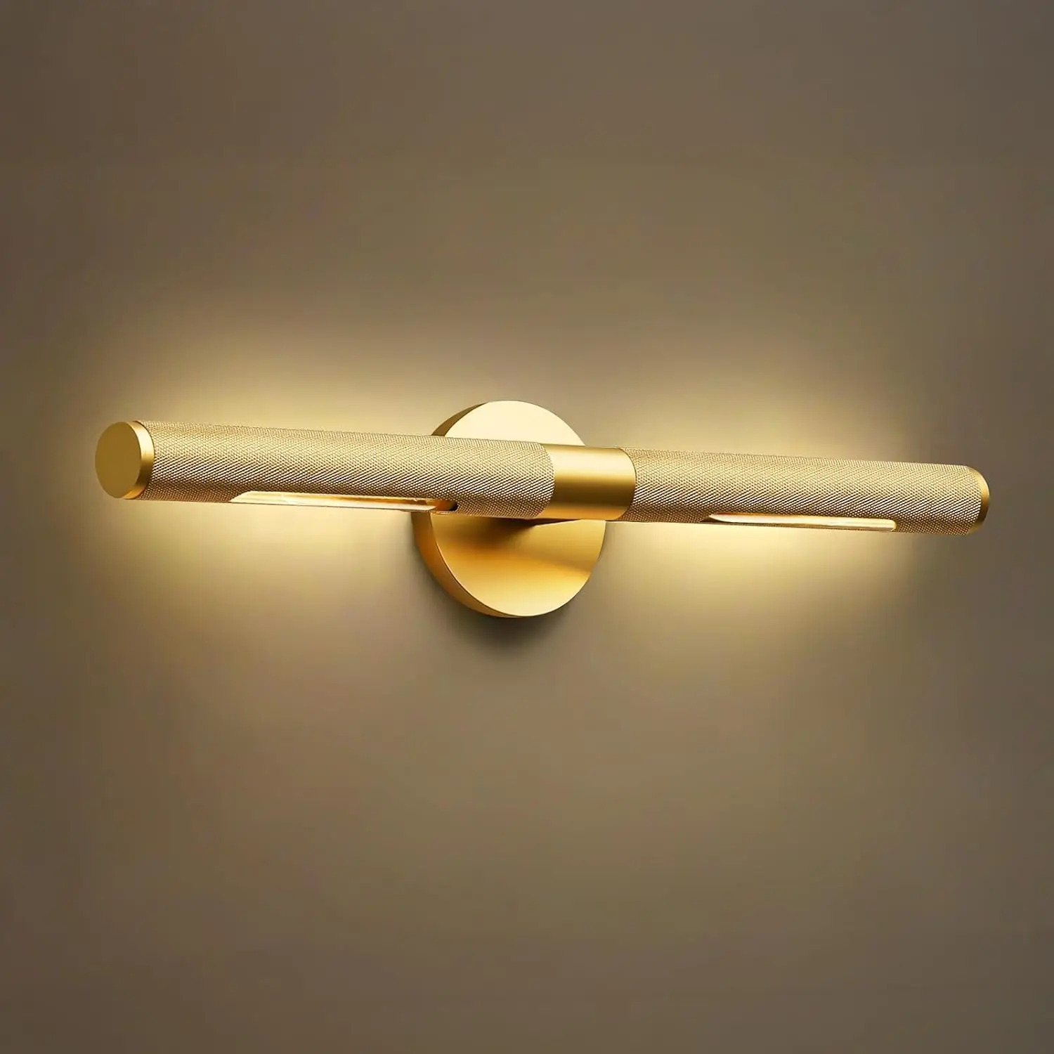 19 Inch Solid Brass Hardwired Gallery Sconce 360° Knurled Rotatable Picture Accent Light For Painting Home Wall Decor