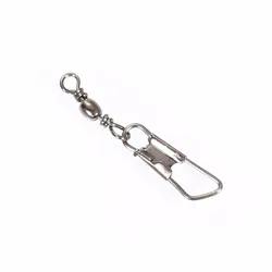 50Pcs/Lot Fishing Connector Pin Bearing Rolling Swivel Stainless Steel with Snap Fishhook Lure Tackle Accessorie for Lure/Line