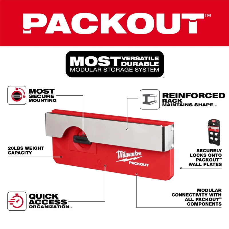 Milwaukee 48-22-8344 PACKOUT Tape Measure Holder Heavy-Duty Organizer for Construction & Workshops