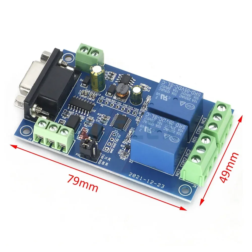 Two Channel Relays Modbus RTU Dual Relay Module RS232/TTL UART DC7-24V Power Supply for Home Appliance Accessories